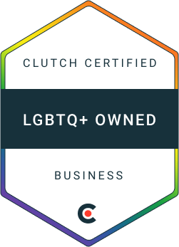 Clutch Certified LGBTQ+ Owned business badge